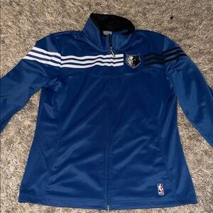 NBA Blue and White Women's Varsity Jacket